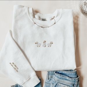 He Left The 99 Embroidered Christian Sweatshirt